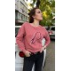 Pervin Çelik Kadın Somon Önü Nakışlı Sweatshirt