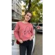 Pervin Çelik Kadın Somon Önü Nakışlı Sweatshirt